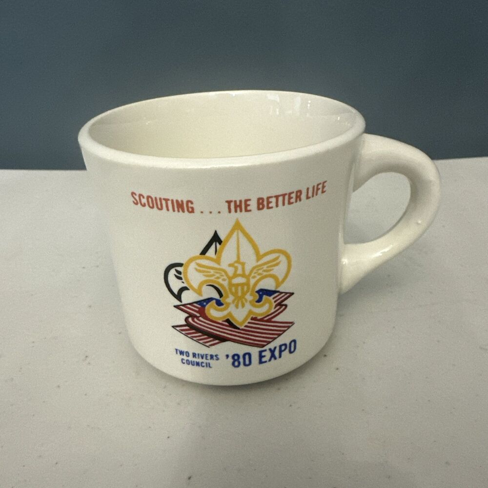 Boy Scouts Mug Expo 1980 Two Rivers Council Scouting The Better Life Vintage Cup